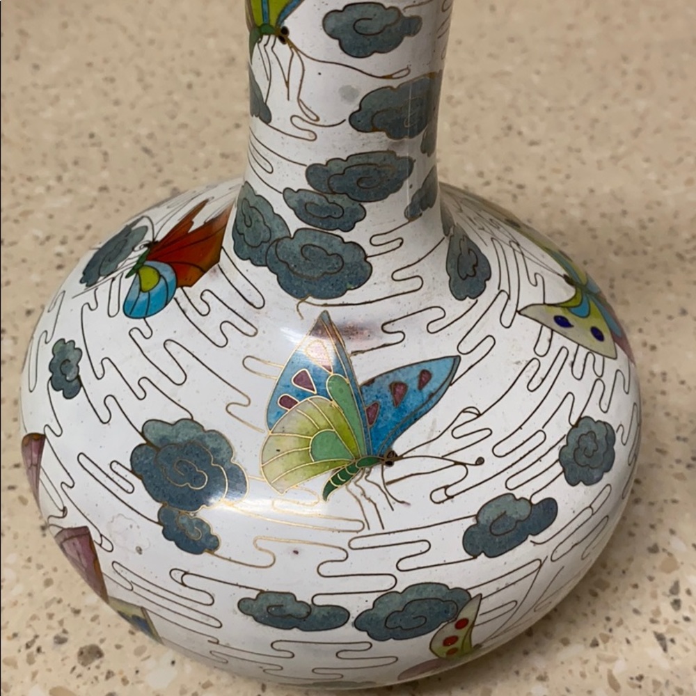 Vintage Pair of Jingfa Cloisonné Vases - Picture 4 of 7